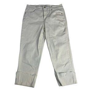 Style & Co Women's Jean Capris 14 White Cotton Elastane Summer Casual Beach